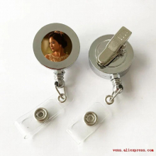sublimation blank plastic retractable key ring chain with metal clip hot transfer printing blank materials 20pcs/lot