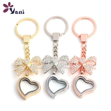 10Pcs Plain Heart Floating Relicario Locket Keychian KeyRing With Pins Brooches For Women Wedding Gift Jewelry Making Bulk