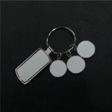 sublimation blank keychain with 3pcs or 5pcs round charms blank consumable materials 10pcs/lot