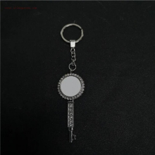 sublimation blank photo key round keychains ring hot transfer printing jewelry consumables 15pcs/lot
