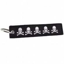 20 PCS Dangerous Skull Keychain Double-sided Embroidery Bijoux for Motorcycles Gift Porte Clef Key Ring Chain