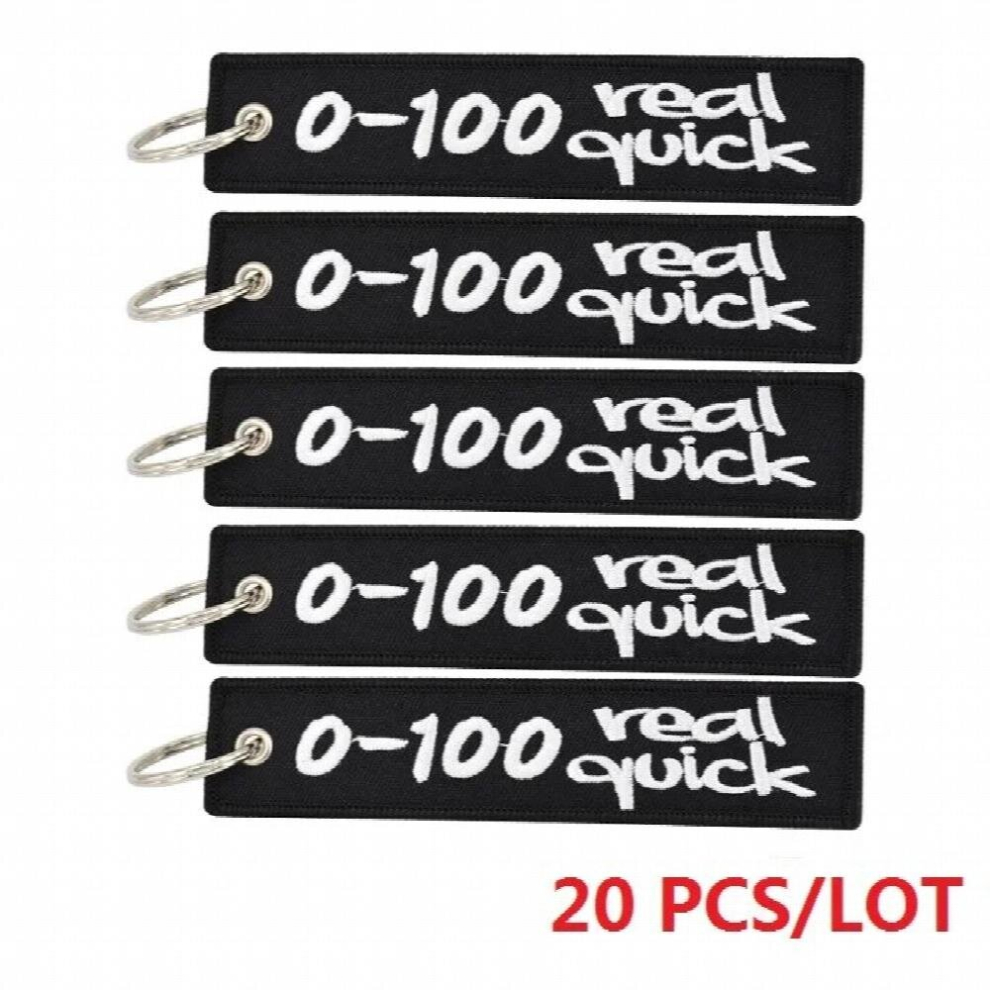 20 Pcs/Lot 0-100 Real Quick Key Chain Keychain For Motorcycles And Cars Key Tag Embroidery Trinkets Chain Keychain 885674154958