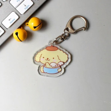 20PCS Anime Style Ins Pudding Dog Cartoon Acrylic Keychain Small Hanger Girls Heart Clothing Accessories Car Key Rings Gift