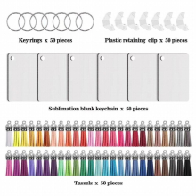 200x Sublimation Blanks Keychains Bulk Keychains Ornament-Tag Heat Transfer Double-Side Sublimation Blanks KeyChains