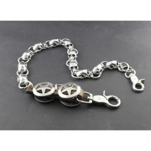Mens Star Metal Skulls Biker Trucker Rock Wallet Chain Jeans Keychain YL-49