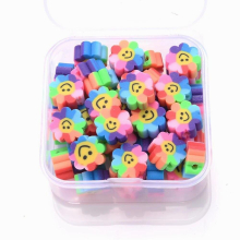 50pcs/box Cartoon Heart Fruit Clay Beads Kits Polymer Loose Spacer Beads For DIY Child Jewelry Making Couples Necklace