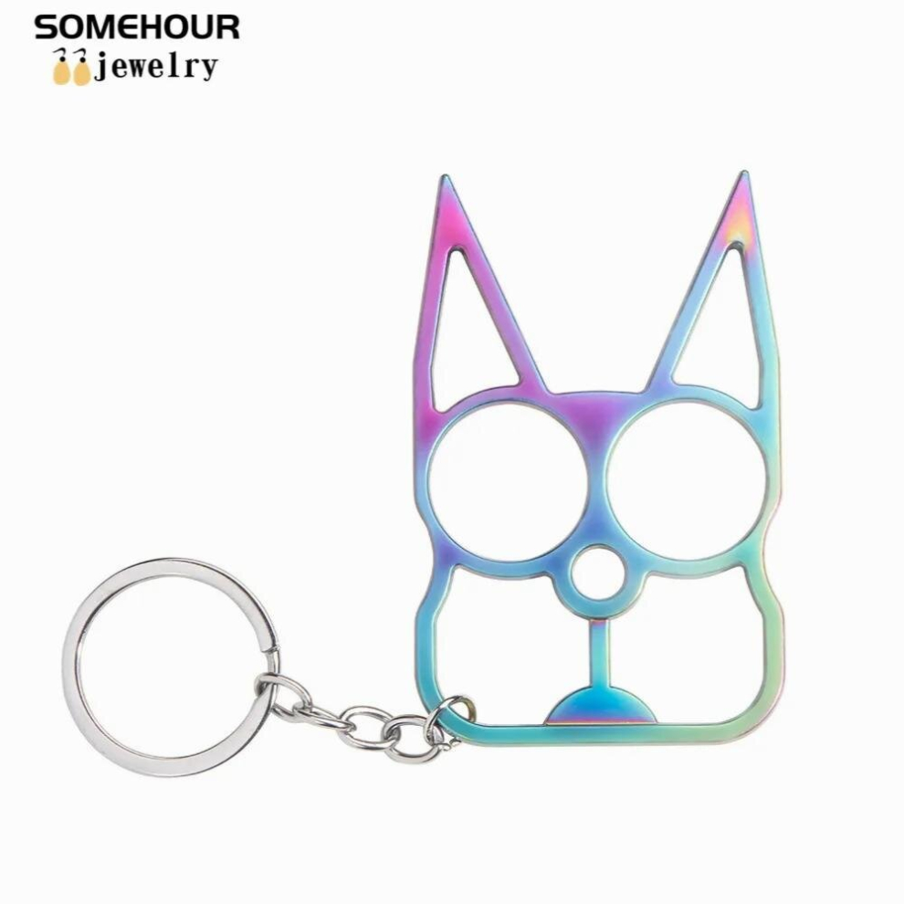 Cartoon Cat Face Multifunction Keychain Purse Handbag Keyring Bottle Opener Charms Portable Outdoor Gadgets Beer Tools