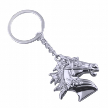 men keychain DIY metal holder chain vintage steed horse head antique silver pendant