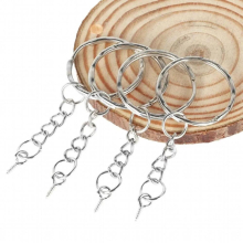 Key chain with jump ring and screw eye pin metal key chain