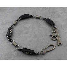 Mens Leather & Metal Trucker Rocker Biker Hook Keychain Key Jean Wallet Chain YL-93