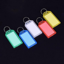 100pcs Colorful Plastic Label Keychain Multifunctional Luggage ID Tags Classification Key Chains Label Tag for Luggage