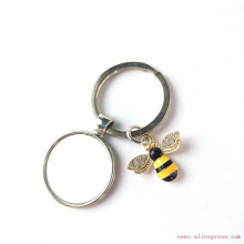 sublimation blank key honeybee ring keychain hot transfer printing consumables 25pcs/lot
