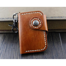 Cool! Mens Biker Rocker Full Grain Real Leather Key Holder Case