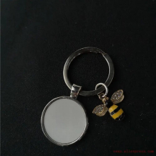 sublimation blank honeybee keychains key ring heat transfer printing blank diy materials 20pcs/lot