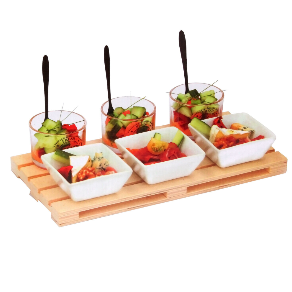 (10PC Appetizer Tray 30cm) Assorted Snack Dish Serving Dishes Tray Dip Nibble