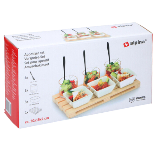 Alpina (10PC Appetizer Tray 30cm) Assorted Snack Dish Serving Dishes Tray Dip Nibble 2