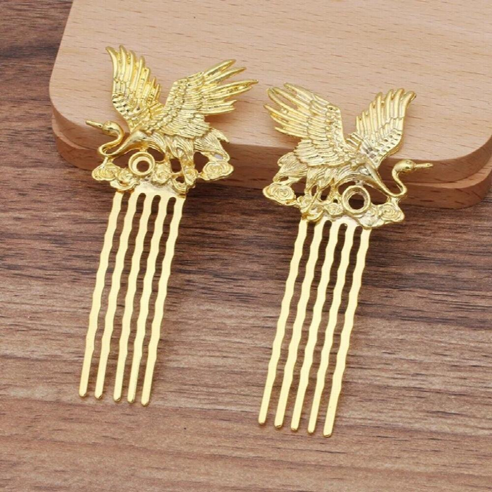 10 Pieces/Lot Inserted Comb Hair Accessories Copper Filigree Hairwear Hair Combs 5 Teeth