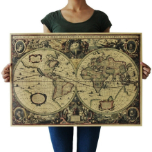 Globe Dedc Vintage Old World Map Matte Brown Paper Poster Home Decor Wall