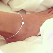 Adjustable Anklets Girl Heart Bracelet Chain Beach Foot Jewelry Gift bijoux femme
