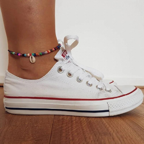 arrival shell anklet with pendant multi-color beaded chain 1 layer mixed beads stretchable chain for Baref