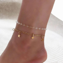 Charm Adjustable Boho Plated Ankle Bracelets for Women Girls Beach Jewelry Foot Chain