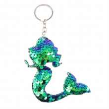 30pcs/lot Jewelry Mermaid Keychains Sequins Girl Pendant Key Ring For Car Ornament