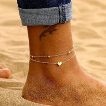 Female Bohemian Stars Heart Summer Anklets For Women Crystal Ankle Bracelets Girls Barefoot on Leg Chain Jewelry Gift