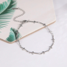 Skyrim Jesus Cross Chain Foot Anklet for Women Girls Stainless Steel Summer Beach Leg Ankle Bracelet Unfading Jewelry Gift