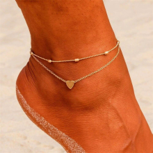Chain Heart Anklets For Women Girls Barefoot Crochet Sandals Leg Chains Foot Jewelry Ankle A396