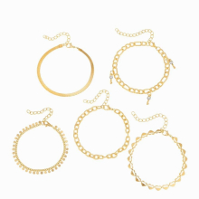 Lost Lody INS Multi-Piece Footwear Style Butterfly Key Lock Flower Pendant Anklet Alloy Jewelry Direct