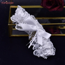 TOPQUEEN VT01 Bride Sexy Wedding Garter Lace Floral Women Thigh Key Ring Bridal Lace Leg Ring For Women Wedding Accessories