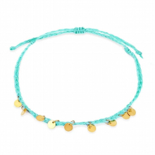 Wax Bracelet Hand-woven Copper Round Pendant Anklet Export Beach Jewelry Accessory Gift