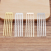 100 Pcs/Lot 15*50mm Metal Hair Comb Hair Clips Insert Comb Hairwear Making Materials Hair Accessories For Women