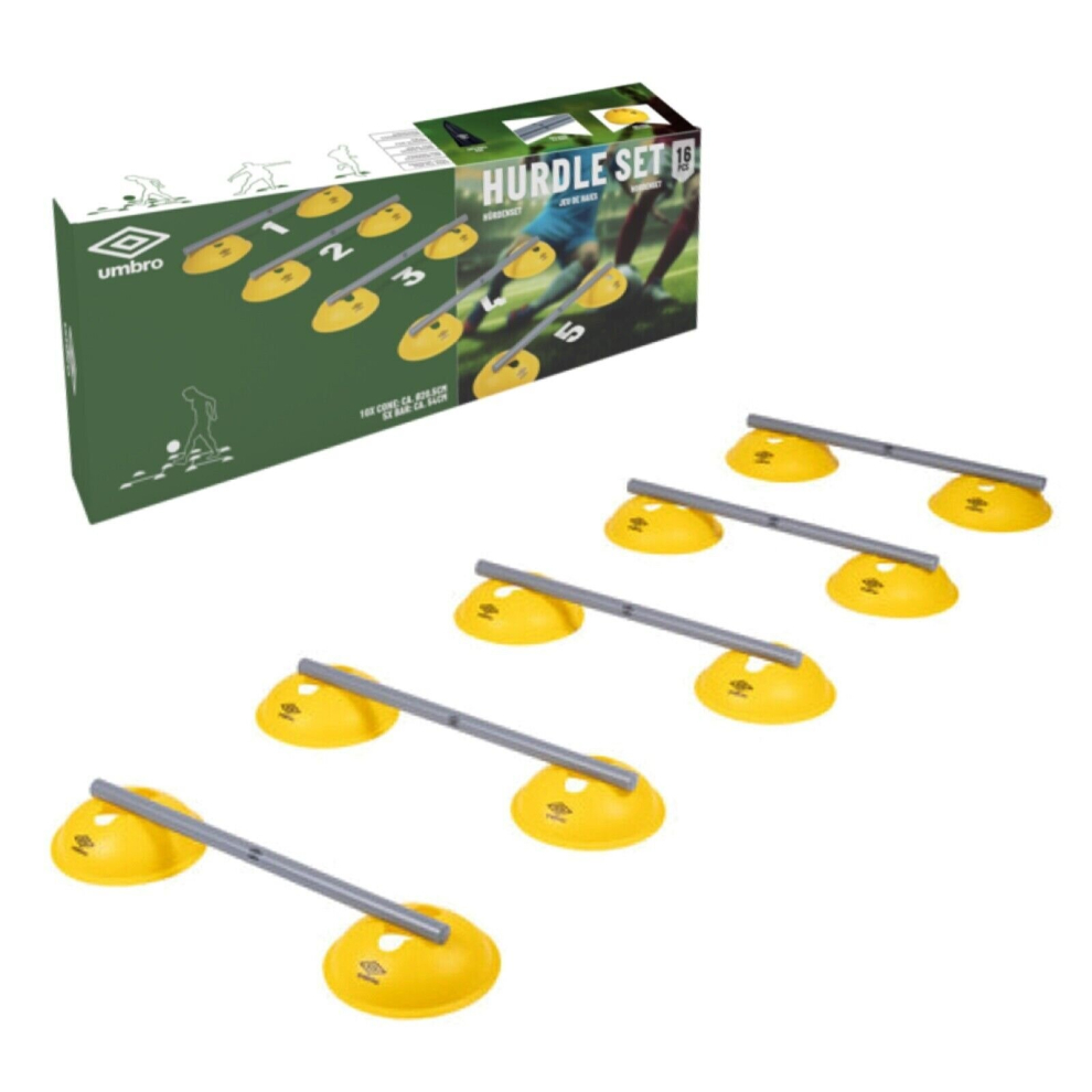 Umbro Hurdle Set Training Football Agility Hurdles Cones Speed Sport 16Pc