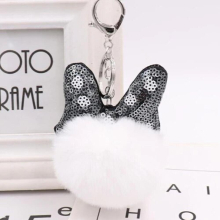 10pcs/lot Girls Jewelry Keychains Bag Decorations Plush Balls With Bownot Dolls Pendant Key Ring For Women Accessories