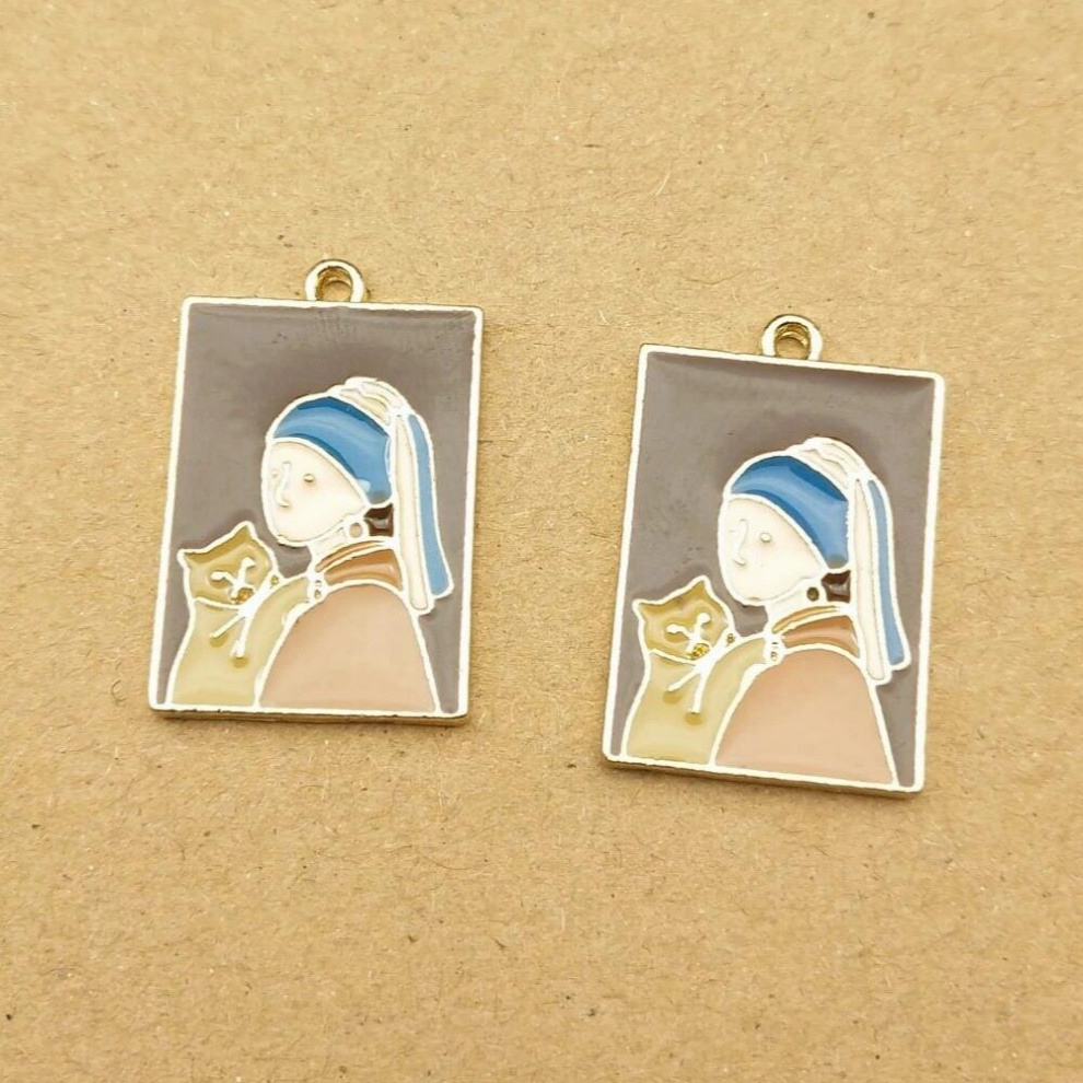 10pcs Artist Painting Charm for Jewelry Making Craft Supplies Diy Accessories Bulk Pendants Metal Findings Materials