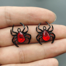 20pcs Blood Red Spider Pendant Gothic Tarantula Pendant, Wiccan, Witchy, Creepy Cute, Halloween,Handcrafted Jewelry Accessories