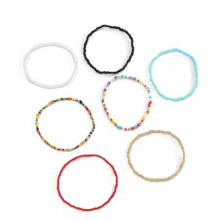 Hot Bohemian 7pcs anklet colorful rice beads beaded anklet creative anklet