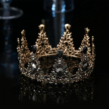 1 Piece King Crowns For Men Women - Baroque Vintage Rhinestone For Theater Balls