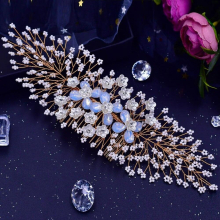 Silver Flower Pearls Hair Combs Hairpins Clips Headpieces Bride Wedding Hair Accessories Headbands
