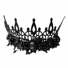 Headband Halloween Party Props Death Demon Witch Head Crown with Beaded Tassel Headdress