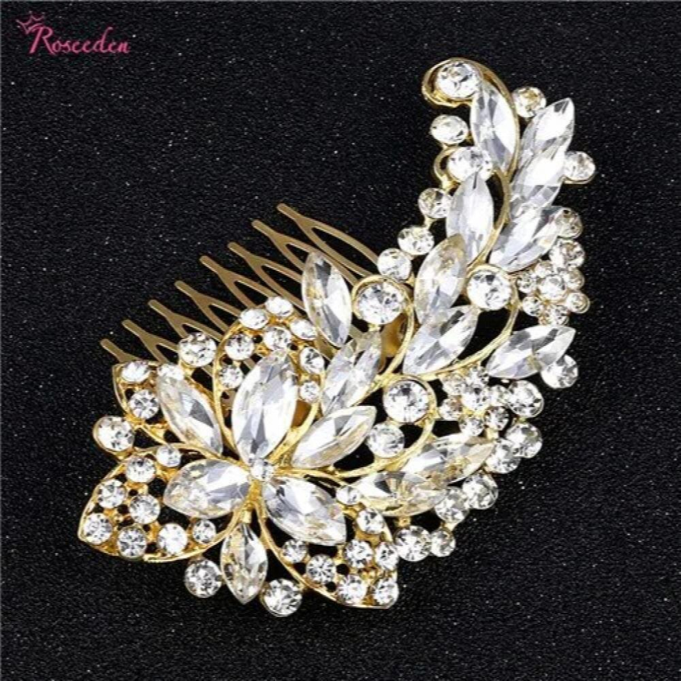 Noble Wedding Hair Combs For Bride Crystal Rhinestones Women Hairpins Bridal Headpiece Hair Jewelry Accessories RE899-image-OPC-PCWQHTT-NEW