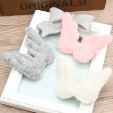10PCS Woven Crochet 3D Angel Wings Doll Craft Wool Felt Lovely Wing Shape Button Patch Sticker For Girls Hair Jewelry
