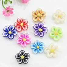 100pcs Mixed Clay Flower Beads Rose Flower Beads Cabochons 21mm DIY Pendant cell phone decor hand
