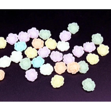 400pcs Cabbage Rose Flower Cabochons 13mm - Resin - Pastel Mix jewelry Findings
