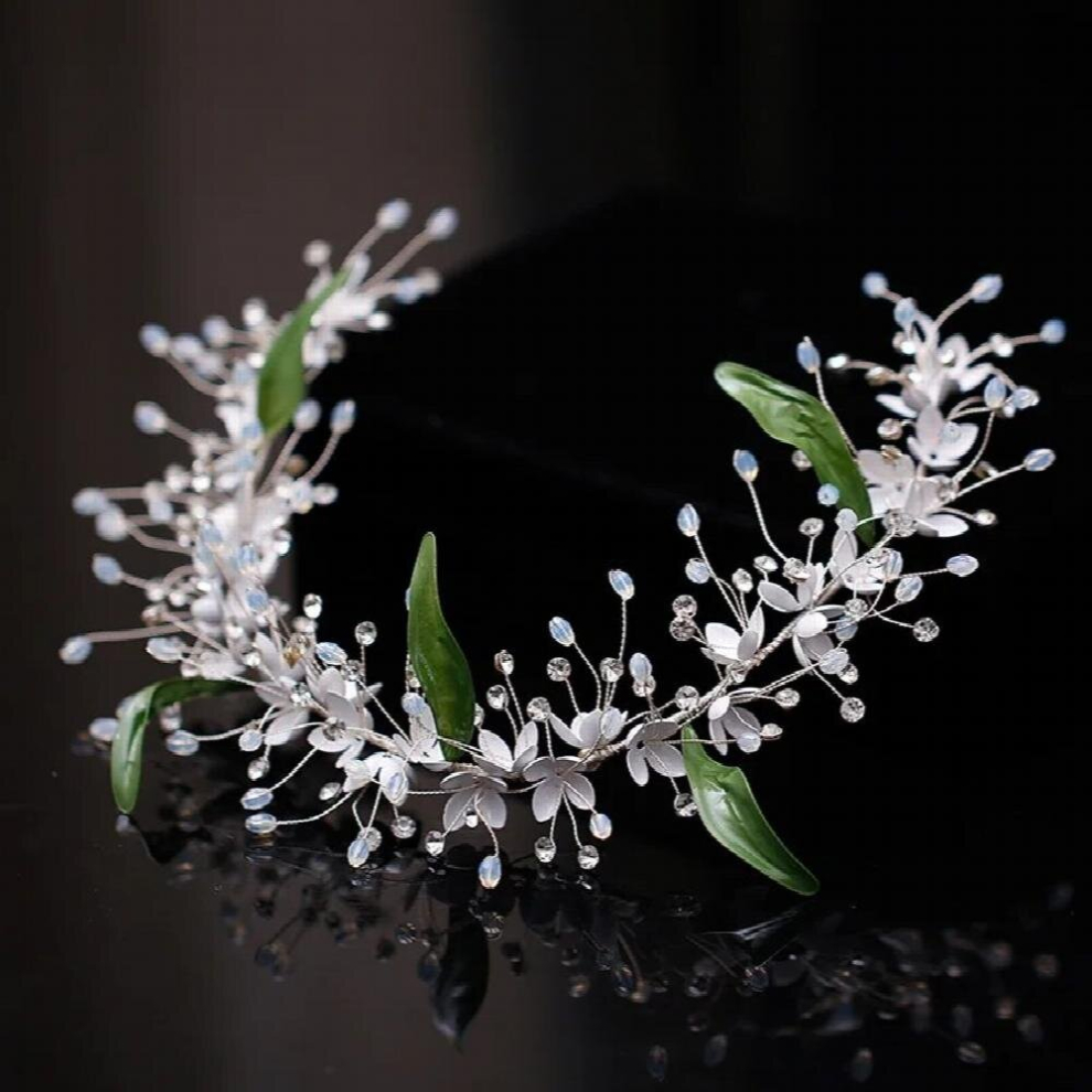 Koreas bride fresh leaf hair hoop crystal hair band Sen series exterior wedding accessories-image-OPC-PCWQPWF-NEW