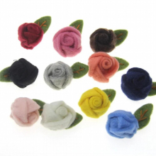 100% Wool Felt 3D Rose Flower Patch Sticker Button Craft Fit Girl Lady Hair Jewelry Clips Headband Garment Shoes Decor
