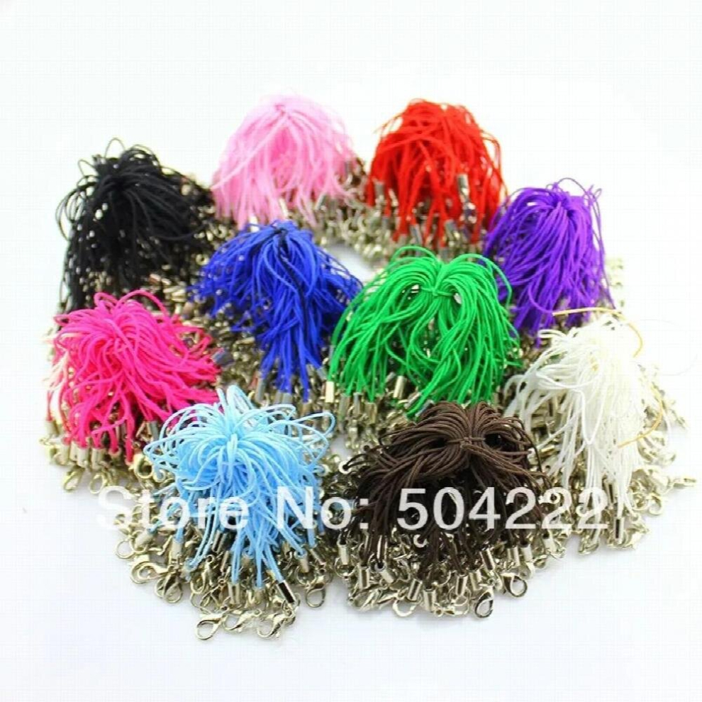 500Pcs Mixed Colors Cell Phone Lanyard Straps Cords With Lobster Clasp Zipper Pull Multicoloured 885670862215
