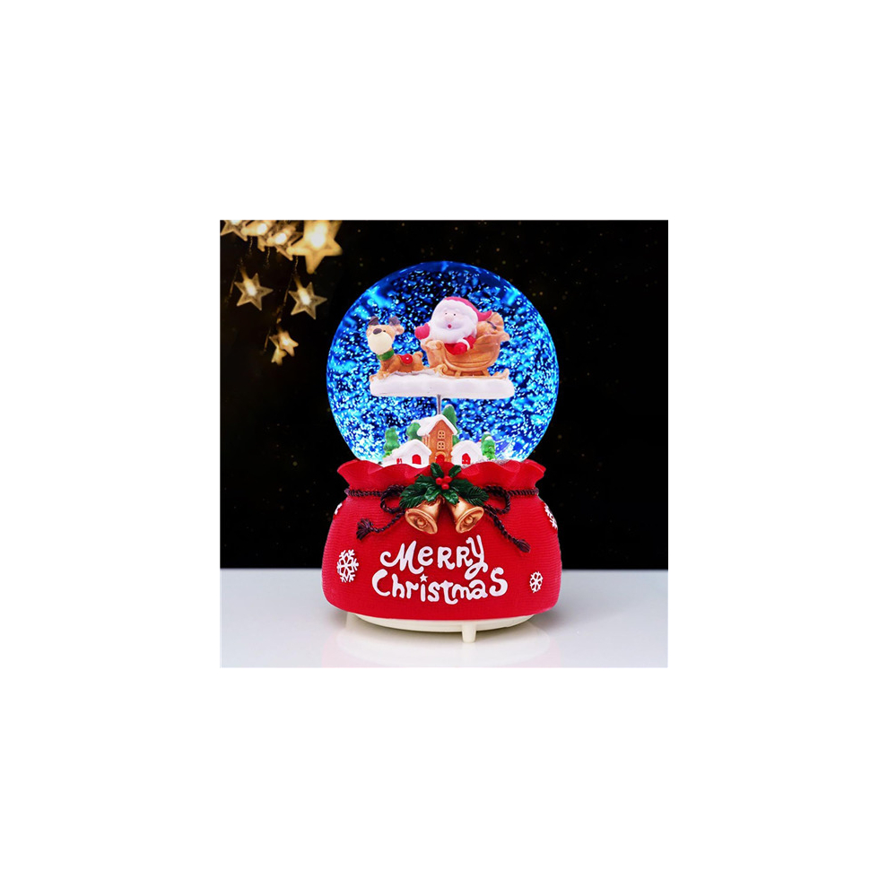 Christmas Musical Snow Globe Light Up Music Box Automatic Snowfall