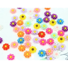 300pcs mini 14mm Detailed Double Leaves Daisy Cabochons Flat Backs,Resin flatbacks, DIY Supplies, Decoden Resin cabs
